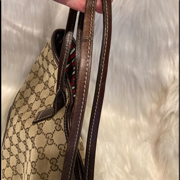 Authentic Gucci Monogram Logo D Ring Shoulder Bag Tote - Picture 13 of 15